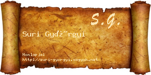 Suri Györgyi névjegykártya